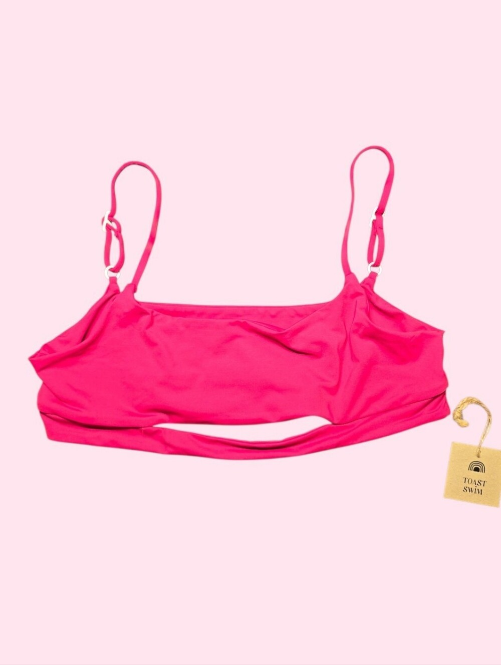 NWT Toast Swim Signature Cut Out Bikini Top Pitaya Hot Pink Large